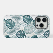 Tropical Botanical Green Monsteras iPhoneケース (裏面横)