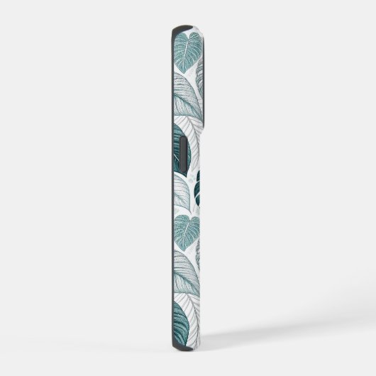 Tropical Botanical Green Monsteras iPhoneケース (右側面)