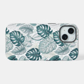 Tropical Botanical Green Monsteras iPhone 15ケース (裏面横)