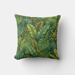 Tropical Botanical Leaves Jungle Pattern Pillow クッション