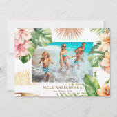 Tropical Botanical Mele Kalikimaka Photo  シーズンカード (正面)
