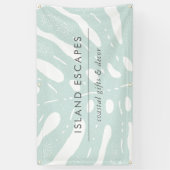 Tropical Botanical Monstera Leaf Business 横断幕 (縦)