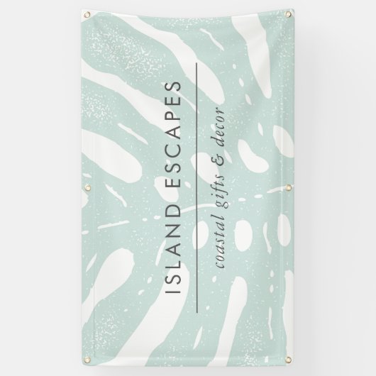 Tropical Botanical Monstera Leaf Business 横断幕 (縦)