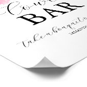 Tropical Bridal Shower Flower Bar Sign ポスター (角)