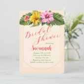 Tropical Bridal Shower Hibiscus Swag 招待状 (スタンド正面)