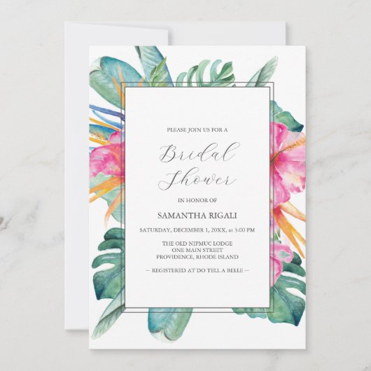 Tropical Bridal Shower Invitations 招待状 (正面)