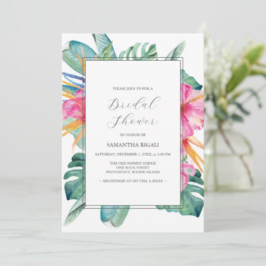 Tropical Bridal Shower Invitations 招待状 (スタンド正面)