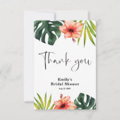 Tropical Bridal Shower  Thank You Card サンキューカード (正面)