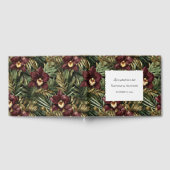 Tropical Burgundy Red Orchids Floral Wedding ゲストブック (全面)