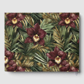 Tropical Burgundy Red Orchids Floral Wedding ゲストブック (裏面)