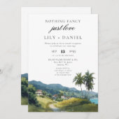 Tropical Caribbean Elopement Wedding Reception 招待状 (正面/裏面)