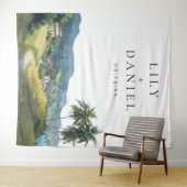 Tropical Caribbean Wedding Photo Backdrop タペストリー (インサイチュ(横))