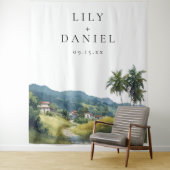 Tropical Caribbean Wedding Photo Backdrop タペストリー (インサイチュ)
