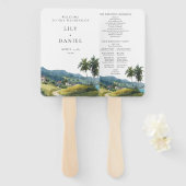 Tropical Caribbean Wedding Program Hand Fan ハンドファン (正面&裏面)