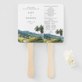 Tropical Caribbean Wedding Program Hand Fan ハンドファン