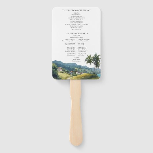 Tropical Caribbean Wedding Program Hand Fan ハンドファン (裏面)