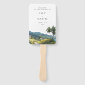 Tropical Caribbean Wedding Program Hand Fan ハンドファン (正面)