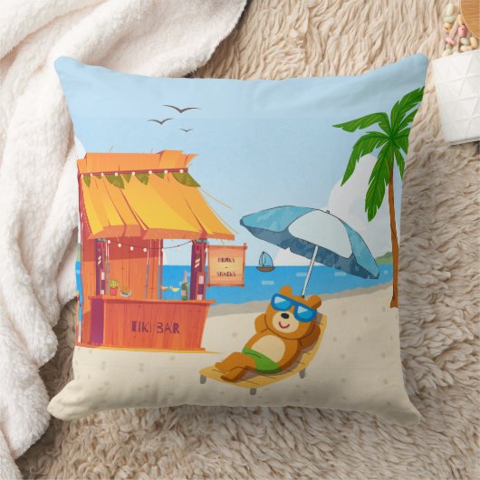Tropical Chill Zone – Beach Vibes クッション (ブランケット)