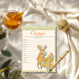 Tropical Chinoiserie Christmas Unscramble game  シーズンカード