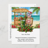 Tropical Christmas Cocktail Party Invitation  シーズンポストカード (正面/裏面)