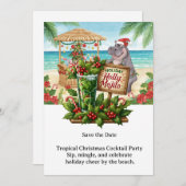 Tropical Christmas Cocktail Party Invitation 招待状 (正面/裏面)
