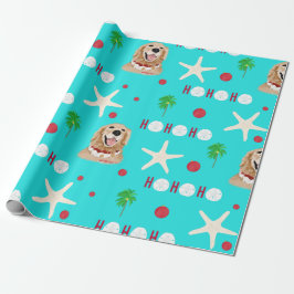Tropical Christmas Dog Wrapping Paper Roll ラッピングペーパー