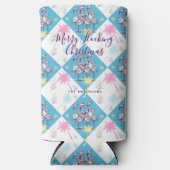 Tropical Christmas Flamingos スリム缶クーラー (正面)