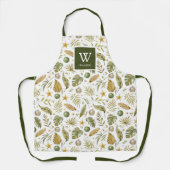 Tropical Christmas Monogram Name エプロン (正面)
