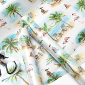 Tropical Christmas Palm Trees Beach ラッピングペーパー