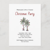 Tropical Christmas Palm Trees Beach Holiday Party インビテーションポストカード (正面)
