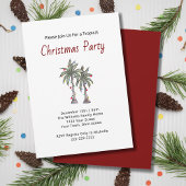 Tropical Christmas Palm Trees Beach Holiday Party  招待状