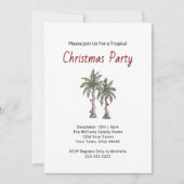 Tropical Christmas Palm Trees Beach Holiday Party  招待状 (正面)