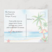 Tropical Christmas Personalized シーズンポストカード (裏面)