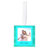 Tropical Christmas Photos Cube Wood Ornament キューブオーナメント (正面)