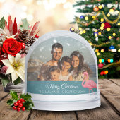 Tropical Christmas Pink Flamingo Family Photo