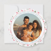 Tropical Christmas Pink Flamingo Family Photo シーズンカード (正面)