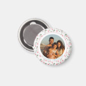 Tropical Christmas Pink Flamingo Family Photo マグネット (正面/裏面)