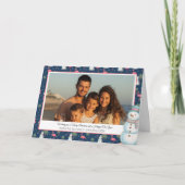 Tropical Christmas Pink Flamingo & Palm Tree Photo シーズンカード (正面)