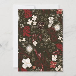 Tropical Christmas Red Sage Hibiscus Flower Palm シーズンカード