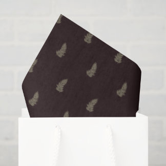 Tropical Christmas Sage Green Black Palm Leaf 薄葉紙