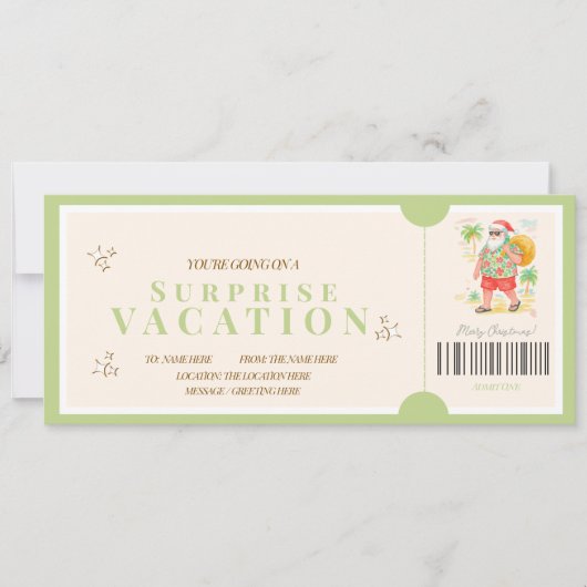 Tropical  Christmas Surprise Trip Voucher カード (正面)