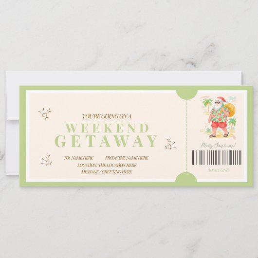 Tropical  Christmas Weekend Getaway Voucher カード (正面)