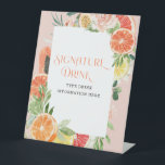 Tropical Citrus Bridal Shower Signature Drink Sign 台座サイン<br><div class="desc">Bridal shower Signature Drink pedestal tabletop sign. This tropical citrus design features modern elegant fonts (easily change the colors!) and a bouquet of blush florals and tropical citrus fruit including lemon,  lime,  orange,  grapefruit,  and papaya! . See the entire collection for more matching items!</div>