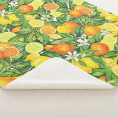 Tropical Citrus Medley Watercolor Pattern シェルパブランケット (3/4)