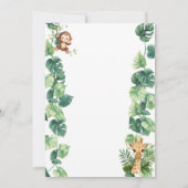 Tropical clothesline Boy Baby Shower 招待状 (裏面)