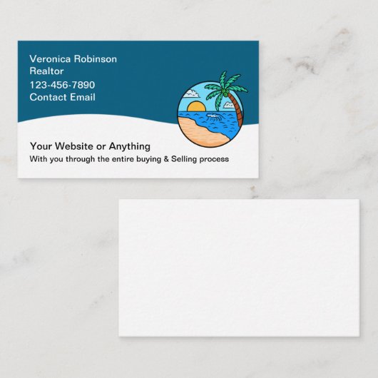 Tropical Coastal Beach Realtor 名刺 (正面/裏面)