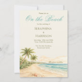 Tropical Coastal On the Beach Destination Wedding  招待状 (正面)