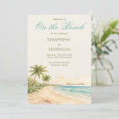 Tropical Coastal On the Beach Destination Wedding  招待状 (スタンド正面)
