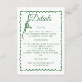 Tropical Coastal Retro Destination Wedding Details エンクロージャーカード (正面)