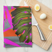 Tropical Color Storm Abstract Island Energy キッチンタオル (四つ折り)